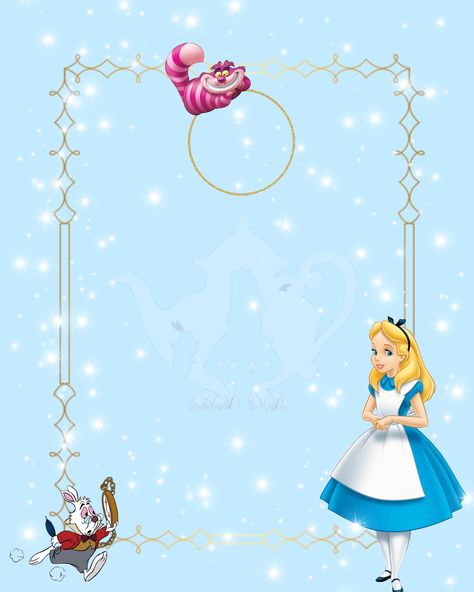 Frozen Invitations, Alice In Wonderland Tea Party Birthday, Alice In Wonderland Disney, Baby Print Art, Colorful Borders Design, Writing Paper Printable Stationery, Princess Alice, Alice In Wonderland Tea Party, Cute Planner