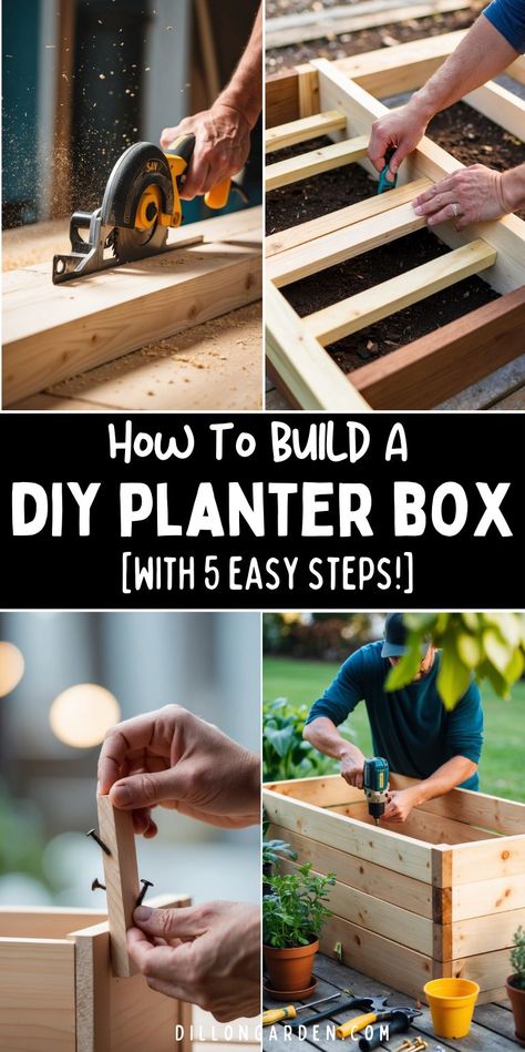 Building a large DIY planter box is a fantastic way to enhance your garden or yard space. You can create a sturdy and attractive planter with just a few Diy Plant Box Outdoor, How To Build Planter Boxes, Cardboard Box Planters, Free Planter Box Plans, Diy Fence Planter Boxes, Diy Planter Boxes Outdoor, Diy Raised Planter Boxes, Large Diy Planters, Diy Garden Planters