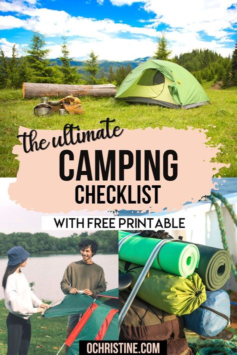 The Ultimate Camping Checklist with Free Printable | The Ultimate Camping Packing List. If you are going camping for the first time or often forget things to bring camping, you’re not alone. Here is the camping checklist (and packing list printable) we use for outdoor adventures; which is adjusted if we are going to a unique location. | Camping tips | what to bring camping | Camping packing list | Camping Holiday Packing List, Colorado Camping Packing List, What To Bring When Camping, Camping Basics Packing Lists, Camping 101 Packing Lists, Camping Lists Packing Checklist, Things To Bring On A Camping Trip, 1 Night Camping Packing List, Ultimate Camping Packing List