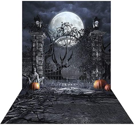 Amazon.com : Allenjoy 5x7ft Halloween Themed Photography Backdrop Moonlight Pumpkin Vintage Scary Gate Horrible Birthday Party Background for Portrait Banner Baby Shower Home Decors Photo Props : Electronics Addams Family Decor, Halloween Party Backdrop, Scary Backgrounds, Halloween Photo Booth, Halloween Party Night, Themed Photography, Ad Photography, Halloween Graveyard, Ghost Photography