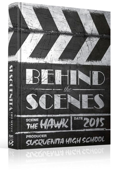 Title: "Behind The Scenes" Yearbook cover Theme: Movie, Hollywood, Slate, Theater, Theatre, Film, Reel, Entertainment Industry, Clapper, Chalk Yearbook Cover Idea and Theme Highschool Yearbook Ideas, Creative Yearbook Ideas, Yearbook Covers Themes, Teaching Yearbook, Yearbook Covers Design, Middle School Yearbook, Abi Motto, Yearbook Class, Yearbook Staff