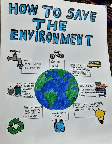 Save The Planet Poster, Caring For The Environment, Pencemaran Udara, Earth Day Drawing, Environmental Posters, Environment Projects, Earth Day Posters, School Art Activities, Planet Poster