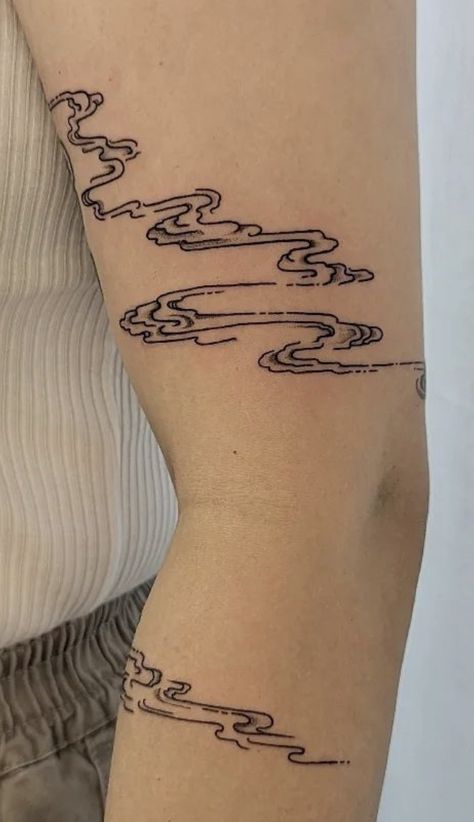 Wind Tattoo, Funky Tattoos, Clever Tattoos, Cloud Tattoo, Elbow Tattoos, Art Tattoos, Dope Tattoos, Online Group, Simplistic Tattoos