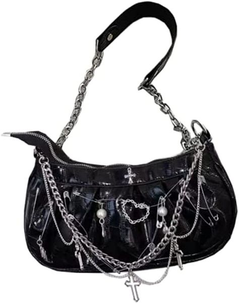 Goth Purse Gothic Purse Aesthetic Purse Goth Bag for Women PU Purse Shoulder Bag for Women Y2K Fashion Aesthetic Purse, Goth Purse, Purse Aesthetic, Gothic Purse, Goth Accessories, Pu Bag, Pretty Bags, Style Noir, Cute Purses