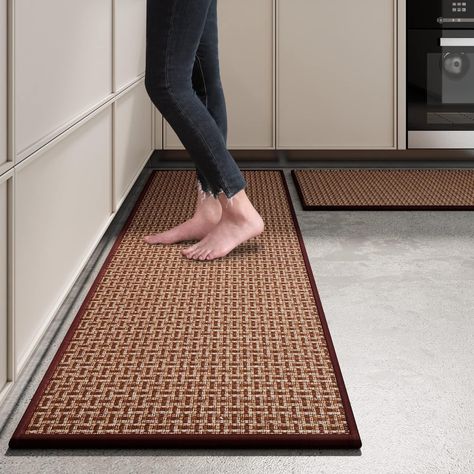 PRICES MAY VARY. 【Trustworthy Kitchen Rugs】: The kitchen floor mats are made of tight and absorbent fiber fabric and non-slip rubber backing. So don't worry about the splashed water and oil while cooking. And the rubber backing can prevent water from soaking through to the floor. Besides, They also can provide extra cushioning underfoot while you're cooking or working. 【Non-Skid & Waterproof Rubber Backing】: With its non-slip & waterproof rubber backing design, the kitchen mats for floor can gri Kitchen Rugs Washable, Kitchen Rugs And Mats, Large Tapestries, Rug Runner Kitchen, Tapestry Wall Art, Cheap Kitchen, Kitchen Carpet, Rugs And Mats, Kitchen Rugs