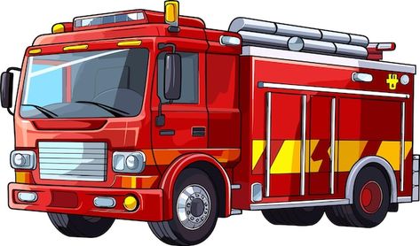 Firetruck Clip Art, Fire Truck Cartoon, Fire Truck Craft, Firefighter Clipart, Dynamic Wallpaper, Firefighter Party, Iphone Dynamic Wallpaper, 1st Birthday Cakes, Fire Fighters