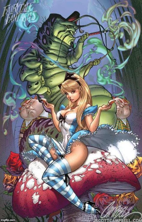 J Scott Campbell, Scott Campbell, Alice In Wonderland, Deviantart, Disney, Art