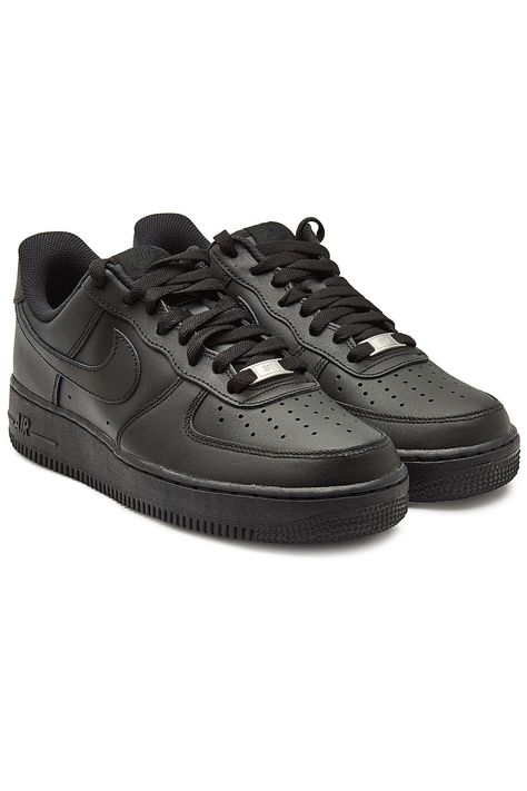 Air Force 1 Noir, Nike Air Force Black, Nike Air Force High, School Skirts, Airforce 1s, Black Air Force 1, Nike Air Force 1 Outfit, Nike Leather, Air Force Shoes