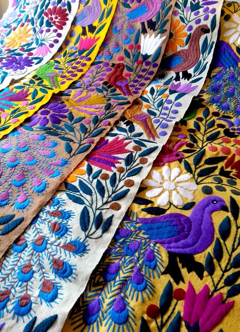 Otomi Fabric, Mayan Textiles, Otomi Embroidery, Mexican Pattern, Mexican Fabric, Artisan Home, Mexican Textiles, Mexican Embroidery, Backstrap Loom