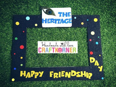 Friendship Day photo booth frame Friendship Day Photo, Selfie Corner, Friendship Day Photos, Fairy Lights Decor, Lights Decor, Photo Booth Frame, Friendship Day, School Crafts, Fairy Lights