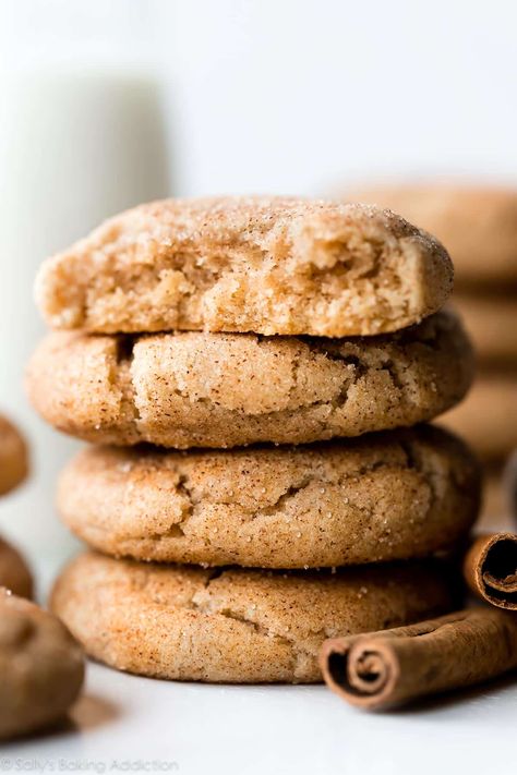 Soft Snickerdoodle Cookies Easy, Gluten Free Snickerdoodles, Snickerdoodle Cookie, Cookies Healthy, Snickerdoodle Recipe, Sally's Baking, Snickerdoodle Cookies, Soft Bakes, Snickerdoodle Cookie Recipes