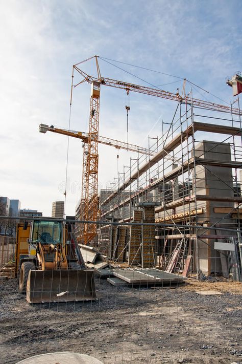 Construction site. Large construction site with scaffolding building, tower cran #Sponsored , #SPONSORED, #paid, #site, #construction, #tower, #Large Construction Vision Board, Construction Site Pictures, Building Site Construction, Buildings Under Construction, Construction Site Aesthetic, Construction Worker Aesthetic, Civil Engineering Aesthetic, Building Scaffolding, Construction Site Photography