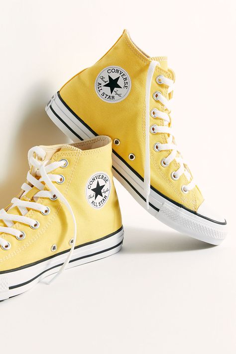 Pastel Converse, Hi Top Converse, Yellow Converse, Cute Converse, High Top Chucks, Dr Shoes, Preppy Shoes, Hype Shoes, Cute Nikes