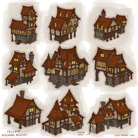 Midievil Minecraft Build, Minecraft Medieval Village Ideas Layout, Medival House Ideas, Mythical Sausage Builds, Medival Minecraft Build Ideas, Medieval Village Layout, Minecraft Village Ideas Layout, Medieval House Concept Art, Fantasy House Concept