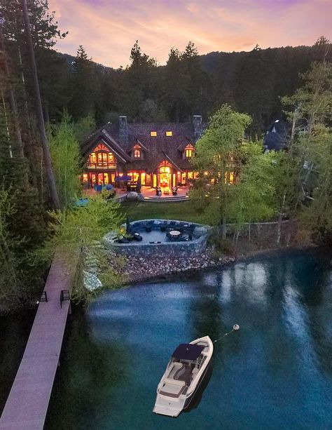 Lakefront homes offer stunning views of both the lake and the mountains surrounding the lake. Enjoy the privilege of living in Tahoe Lakefront with Carr Long Real Estate. We offer  luxury real estate listings in Tahoe Lakefronts. Visit https://www.carrlong.com/neighborhoods/tahoe-lakefronts/ for more information. Mansion House Plans, Luxury Mansion, Tahoe City, Mansion House, Dream Mansion, Lakefront Homes, Log Cabin Homes, Mountain Homes, Luxury Homes Dream Houses