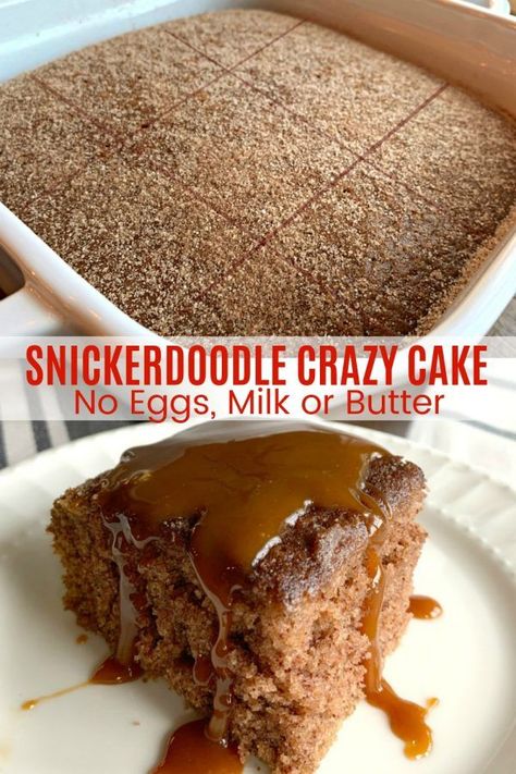 Bisquick Baking Recipes, Gluten Free Wacky Cake, Quick Vegan Dessert Recipes, Sweet Little Bluebird Recipes, Snickerdoodle Crazy Cake, Desserts Without Butter, Easy One Layer Cake, Cakes Recipes Easy, Eggless Cake Recipes