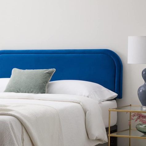 Amazon.com - Edenbrook Miller Low Profile, Performance Velvet Headboard for Twin Size Bed-Green Upholstered Twin Headboard Navy Headboard, Blue Green Bedrooms, Wall Mounted Headboard, Mounted Headboard, Blue Headboard, Arched Headboard, Full Headboard, Queen Size Headboard, Yellow Bedding