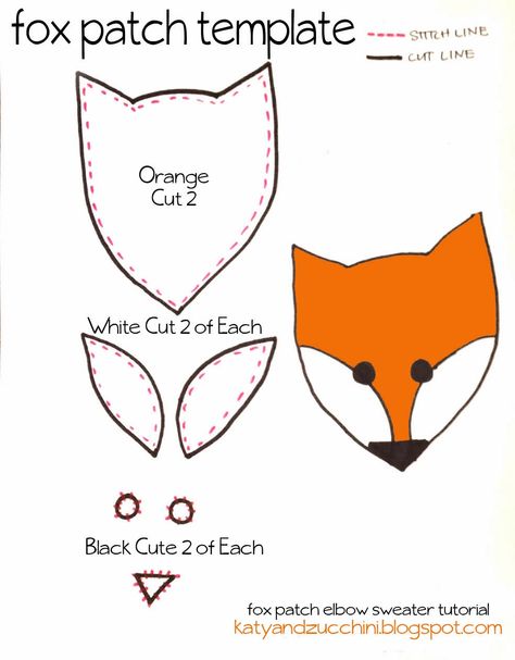 Make a fox face cut out Nerdy Baby Clothes, Sweater Diy, Nerdy Baby, Fox Crafts, Patch Sweater, Felt Fox, Fox Sweater, Elbow Patch Sweater, Felt Books