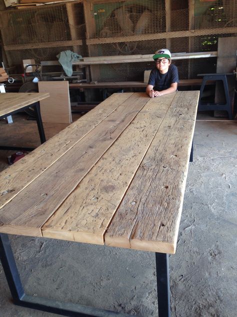 Antique Barn Threshing Community Table Rustic Diy Table, Barn Table Dining Room, Ironwood Table, Rustic Outdoor Table, Barn Wood Table, Rustic Wood Table, Barn Table, Reclaimed Wood Flooring, Rustic Dining Room Table