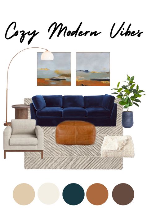 Something about this deep blue velvet couch is so inviting! #saltandlighthomestaging #cozymodernvibes #velvetcouch #modernlivingroom Navy Blue Couch Living Room, Navy Couch Living Room, Blue Couch Decor, Blue Sofa Decor, Modern Living Room Blue, Happy Cappy, Navy Sofa Living Room, Living Room Design Blue, Velvet Couch Living Room