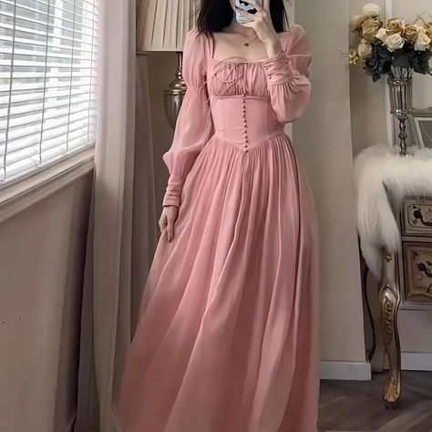 Feel like royalty in our Long Sleeve Corset Princess Dress 👑 Visit the link in bio to shop our products 🛍️ Refer to our website for size charts 🫶🏻 Happy Shopping! #fyp #foryou #clothingbrand #instafashion #elegantfashion #timelessstyle #summerdress Midi Dress Elegant, Princess Prom Dresses, Pink Corset, Office Dresses For Women, Corset Dress Prom, French Retro, Dress 2024, Midi Dress With Sleeves, Long Gown