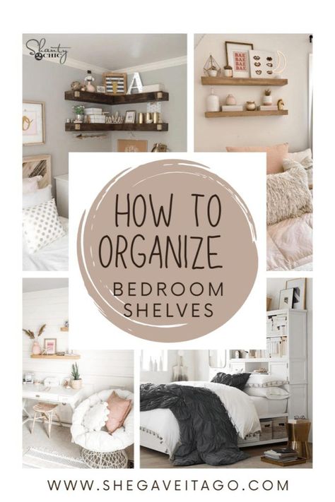 Welcome Home Saturday: How to organize bedroom shelves Shelf Over Bed, Organize Bedroom, Shelf Above Bed, Bedroom Shelves, Floating Shelves Bedroom, Shelf Decor Bedroom, Wall Shelves Bedroom, Floating Shelf Decor, Office Office