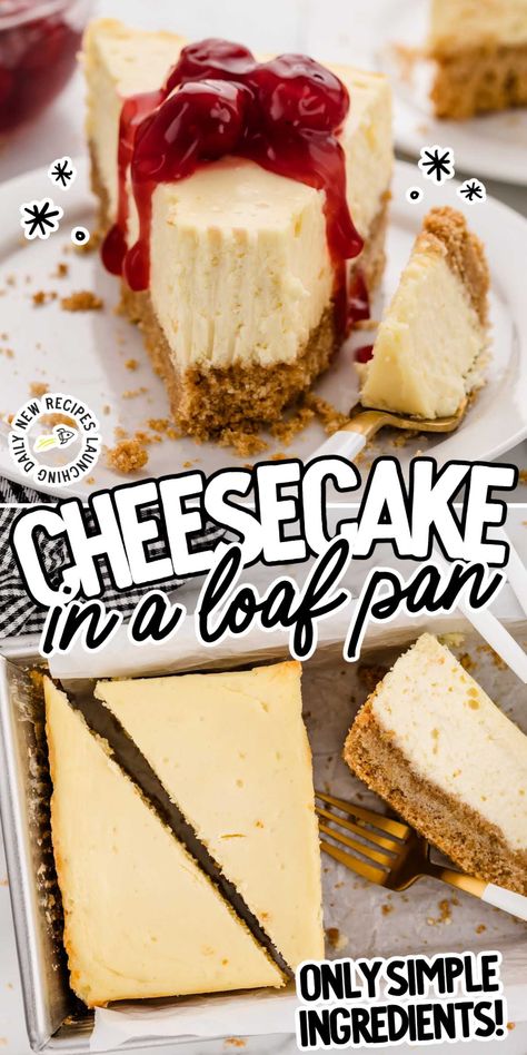 Created by experts with over ten years of culinary experience, this easy-to-make recipe for Cheesecake In a Loaf Pan with a buttery graham cracker crust is perfect for any occasion! Cheesecake Loaf Pan, Sheet Pan Cheesecake, Loaf Pan Cheesecake, Cheesecake Loaf, Pan Cheesecake, Recipe For Cheesecake, Unique Cheesecake, Cream Cheese Cheesecake, Cheesecake Lovers