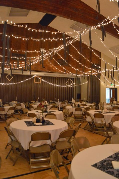 Lds Fall Ward Party, How To Decorate A Large Event Space, Banquet Party Ideas, Lds Cultural Hall Decorations, Ward Halloween Party Decorations, Lds Cultural Hall Wedding Reception, Lds Gym Wedding Reception, Warehouse Christmas Party Decor, Gym Wedding Reception Decoration