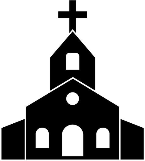 Church Silhouette, Church Clipart, Church Drawing, Postcard Project, Town Drawing, Black And White Png, Church Icon, Church Logo, White Png