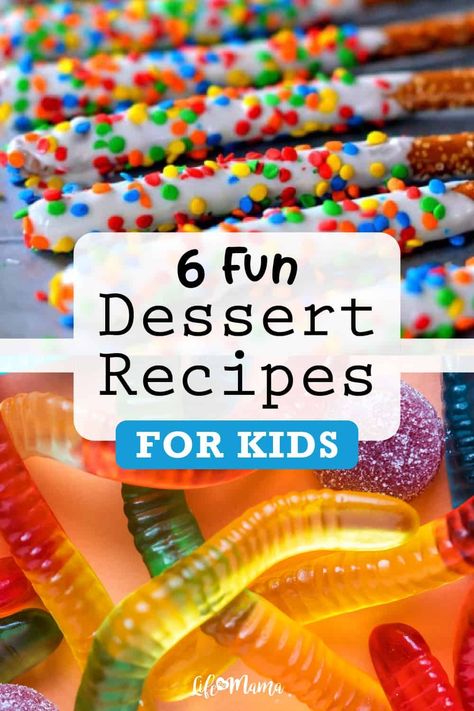 It's great to keep the family eating healthy most of the time, but sometimes you need to indulge! These 6 fun desserts are super kid-friendly and delicious for your kiddos (and for you). Check out the recipes on LifeAsMama.com! | #dessert #recipes #lifeasmama #kids #kidfriendlyrecipes Summer Treats To Make With Kids, Easy Cooking For Kids At School, Easy Kid Desserts Fun, Fun Kids Food Ideas, Vbs Dessert Ideas, Fun Food Crafts For Kids, Fun Recipes For Dessert, No Bake Classroom Recipes For Kids, Fun Summer Treats For Kids