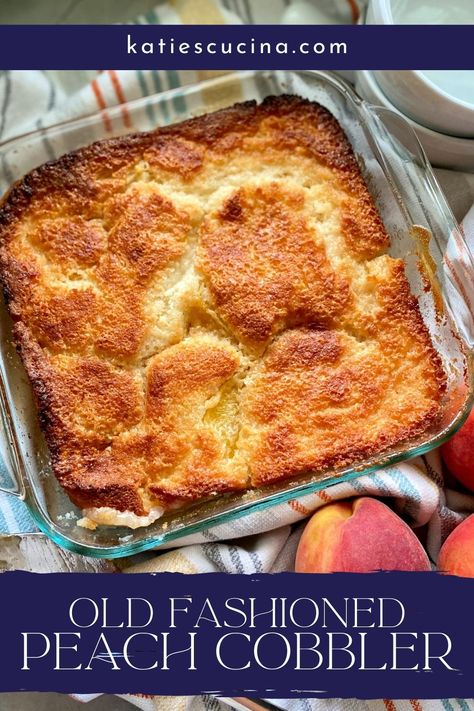 Easy Southern Peach Cobbler Recipe, Good Peach Cobbler Recipe, Old Fashioned Peach Cobbler, Homemade Peach Cobbler, Fresh Peach Recipes, Fresh Peach Cobbler, Cobbler Recipes Easy, Easy Peach Cobbler Recipe, Cobbler Easy