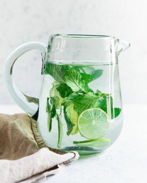 Lime Water Recipe, Lime Infused Water, Lemon Water Recipe, Cucumber Lemon Water, Fancy Water, Rosemary Water, A Couple Cooks, Lime Water, Mint Water