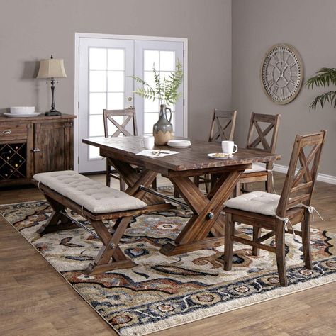 Farmington Dining Set | Jerome's Furniture Traditional Dining Room Furniture, Dining Table Bench, Farmhouse Dining Set, Dining Room Furniture Sets, Farmhouse Dining Room Table, Farmhouse Kitchen Tables, Casual Dining Rooms, Table Bench, Traditional Dining Room