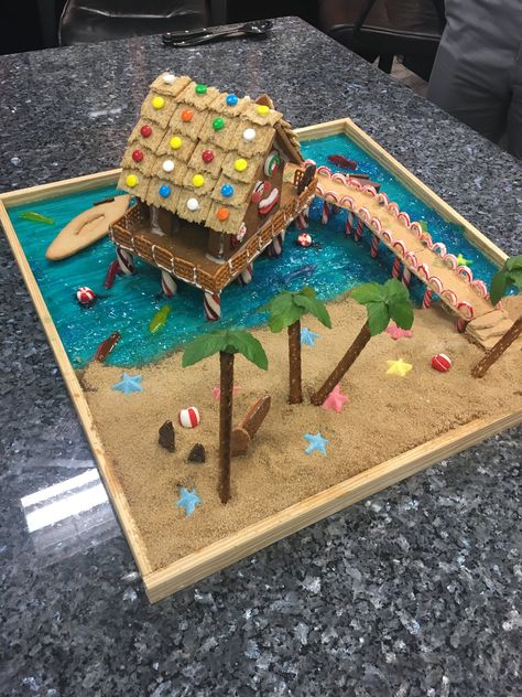 Ginger Bread Beach House Ideas, Gingerbread House Ideas With Graham Crackers, Good Gingerbread House Ideas, How To Win Your Gingerbread House Competition, Ginergerbread House Ideas, Gingerbread Decorating Contest, Kids Gingerbread House Ideas, Gingerbread House Decorating Competition, Gingerbread House Homemade