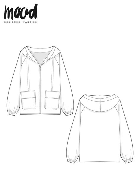 The Cory Jacket - Free All-Gender Sewing Pattern - Mood Sewciety Hoodie Sewing, Hoodie Sewing Pattern, Free Sewing Pattern, Free Pdf Sewing Patterns, Hoodie Pattern, Jacket Pattern Sewing, Mood Fabrics, Couture Mode, A Jacket