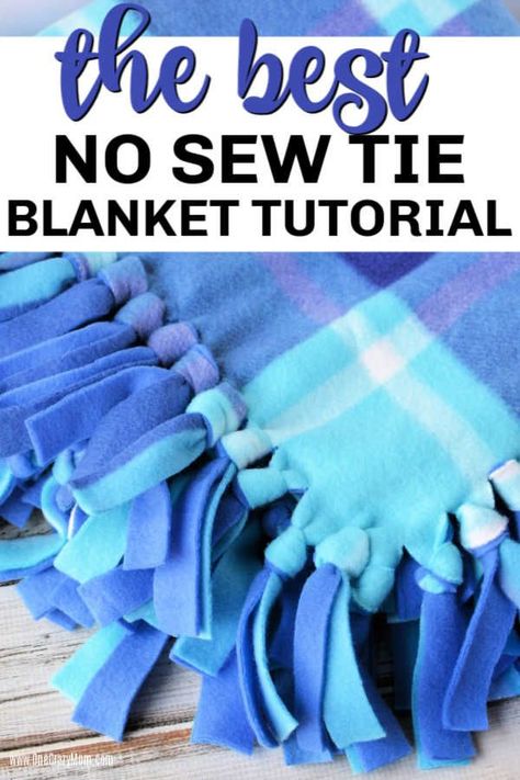 Diy Blankets No Sew, Fleece Blanket Edging, Fleece Knot Blanket, Tie Knot Blanket, How To Make A Tie, Fleece Blanket Diy, Sew Blankets, Knot Blanket, No Sew Fleece