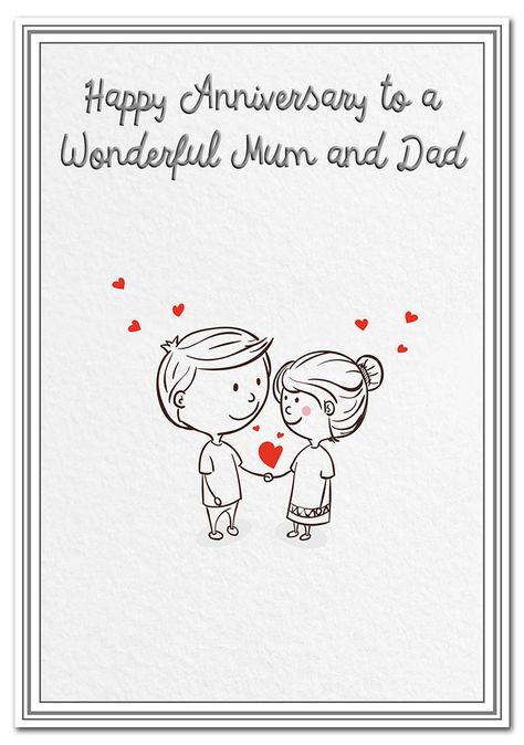 Anniversary Cards for Parents - Mum and Dad Wedding Anniversary Card - Happy Wishes - Blank Inside to Write own Message - Special Keepsake Greeting - Modern Quality - Cartoon Couple in Love Theme : Amazon.co.uk: Stationery & Office Supplies Happy Anniversary Wishes For Parents, Happy Anniversary Parents Wishes, Happy Anniversary Wishes Mom And Dad, Parents Anniversary Wishes, Anniversary Cards For Parents, Wedding Anniversary For Parents, Wedding Anniversary Wishes For Parents, Happy Anniversary Parents, Homemade Anniversary Cards