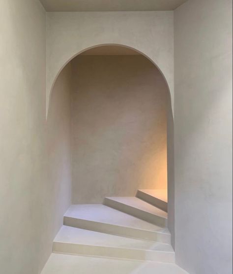 Concrete Effect Paint, Polished Plaster, Stairway Design, Scandi Design, Interior Stairs, House Stairs, Minimalism Interior, Plaster Walls, Polished Concrete