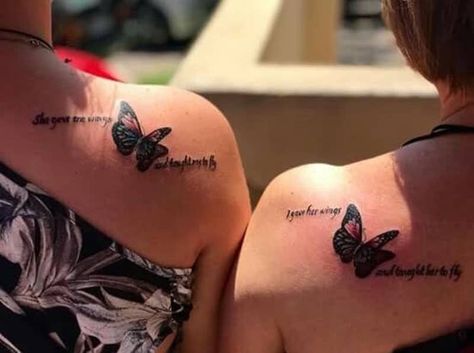 I Gave Her Wings She Taught Me To Fly Tattoo, I Gave Her Wings She Taught Me To Fly, She Gave Me Wings And Taught Me To Fly, I Gave Her Wings Mother Daughter Tattoo, She Taught Me To Fly Tattoo, Matching Mom Daughter Tattoos, Half Sleeve Tattoos Color, Tattoos To Honor Mom, Honor Your Mother