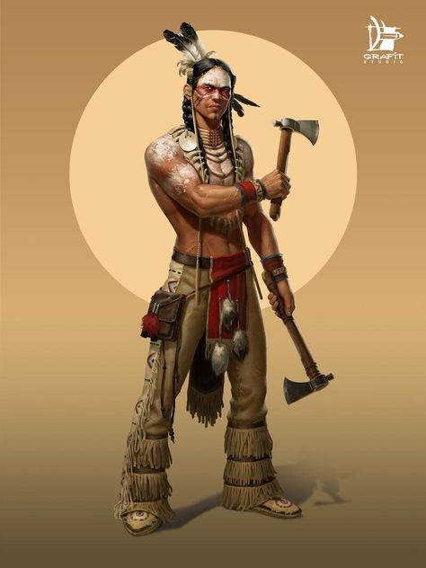 ArtStation - Wild Frontier Game Characters , Grafit Studio Native Warrior, Western Games, Indian Artwork, Weird West, Native American Warrior, Native American Paintings, Native American Pictures, Native American Artwork, Red Indian