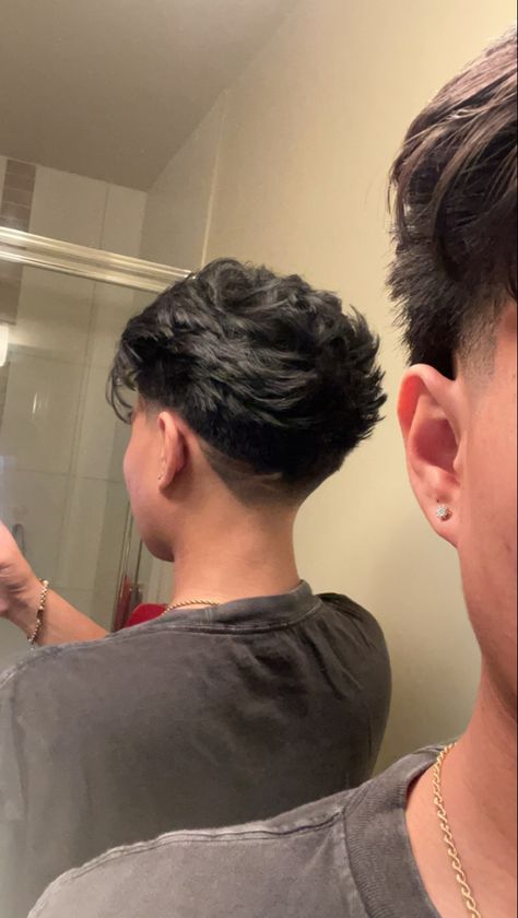 Taper Men, Short Slicked Back Hair, Blowout Taper, Mid Taper, Perm Hair Men, Mens Messy Hairstyles, Boys Fade Haircut, Taper Fade Short Hair, Fade Haircut Curly Hair