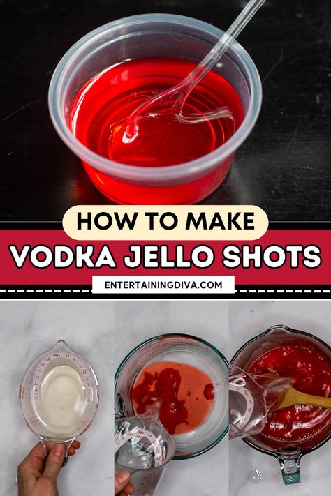 How To Make Vodka Jello Shots | Cocktails Quick Jello Shots, Raspberry Jello Shots Recipes, Basic Jello Shot Recipe, Red Jello Shot Recipe, How To Make Jello Shots With Vodka, Jell-o Shot Recipe, How To Make Jello Shots, Jello Shot Recipes Vodka, Vodka Jello Shot Recipes