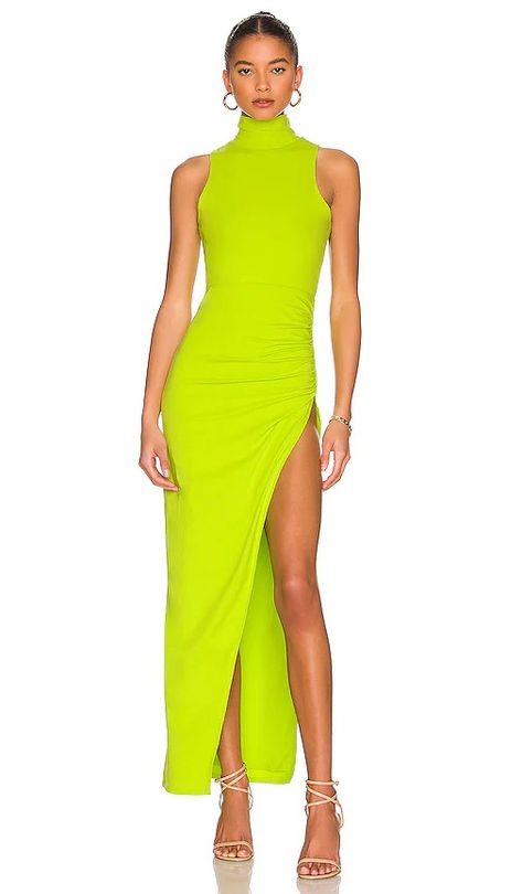 AMANDA'S FAVES These are some of my favorite things | REVOLVE Lime Green Dress Outfit, Neon 2023, Festive Cocktail Attire, Styling Turtlenecks, Turtleneck Styling, Green Dress Outfit, Lime Green Dress, Gala Outfit, Nye Dress