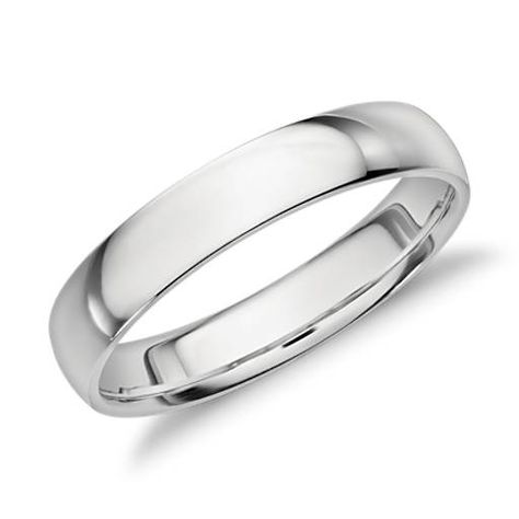 Mid-weight Comfort Fit Wedding Ring in Platinum (4mm)