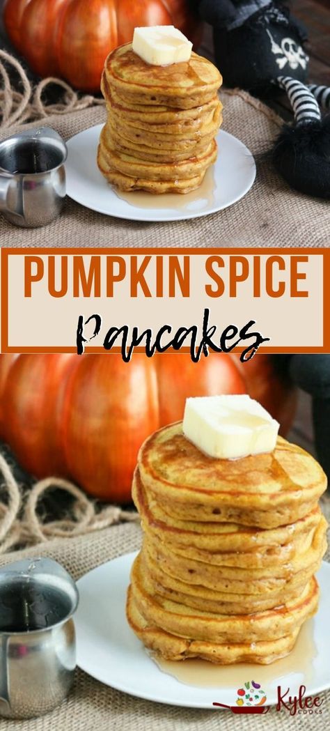 Pancakes Pumpkin, Pretty Pancakes, Pumpkin Pancakes Easy, Spice Pancakes, Pumpkin Spices, Pumpkin Spice Pancakes, Pumpkin Pancake Recipe, Pumpkin Breakfast, Pumpkin Pancakes