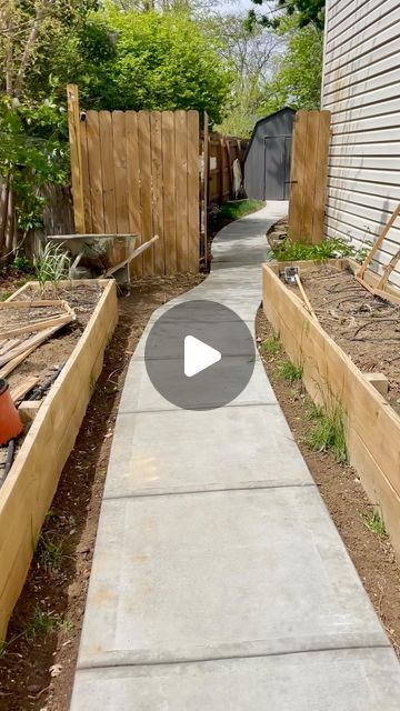 Crystel DIY & Design on Instagram: "Comment BLOG for all the details on this project! 

For the longest time, I’ve dreamed of having a concrete walkway from our front yard to our backyard shed area. Well, we finally made it happen!! 

I went the unconventional way of using Facebook Marketplace to find someone to do the work, and his team turned out to be incredible! We saved SO much money doing it this way and we are so happy with the job they did. 

We’re just getting started on our outdoor projects, so be sure you’re following along so you don’t miss what’s coming next! 

#backyard #concrete #diy #beforeandafter #costsaver #renovation #backyardmakeover" Easy Driveway Ideas, Path Around House, Walk Way Ideas For Outside, Easy Walkway Ideas Diy, Cheap Pathways Ideas Walkways, Side House Walkway, Paved Walkway Ideas, Side Walk Ideas, Side Yard Walkway Ideas