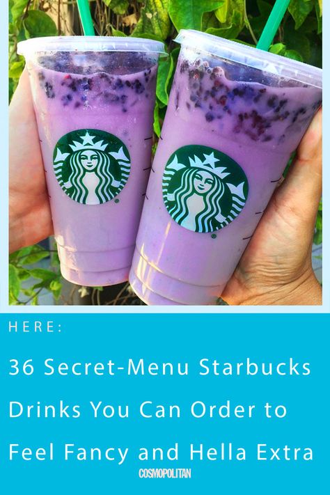 Ahead, 30+ secret Starbucks drinks that you need to try—and post about—ASAP. Starbucks Hidden Menu, Barista Girl, Paradise Drink, Starbies Drinks, Starbucks Drink Menu, Aesthetic Starbucks, Breakfast Drinks, Starbucks Hacks, Starbucks Secret Menu Recipes