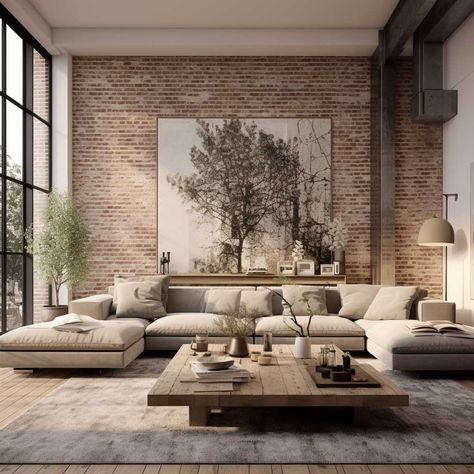 Exposed Brick Lounge Room, Modern Brick Accent Wall, Exposed Brick Walls Living Room Modern, Painted Brick Walls Interior, Interior Brick Wall Ideas Living Room, Brick Interior Design Living Rooms, Expose Brick Wall, Brick Wall Living Room Decor, White Brick Interior Wall