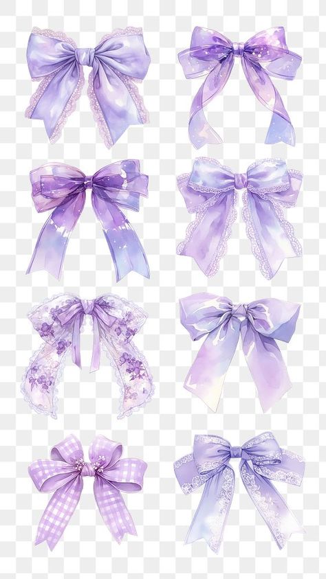 Purple Ribbon Wallpaper, Ribbon Reference, Bow Reference, Blue And Purple Aesthetic, Purple Ribbon Png, Purple Background Design, Purple Elements, Ribbon Drawing, Purple Stickers