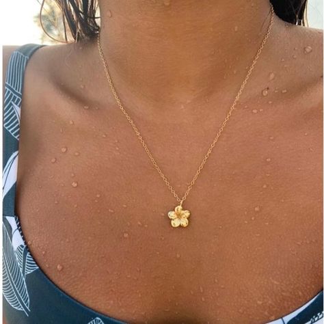 Shop ki_ele's closet or find the perfect look from millions of stylists. Fast shipping and buyer protection. 14K gold-filled + 14K vermeil-style (.925 sterling silver dipped in 14K gold) Plumeria measurement: 1/2” Chain length: 15” + 2” extension Spring ring clasp Also available in Sterling Silver Boujee Aesthetic, Flower Necklace, Spring Rings, Chain Lengths, Chain Length, Silver Necklaces, Gold Filled, Silver Gold, 925 Sterling Silver